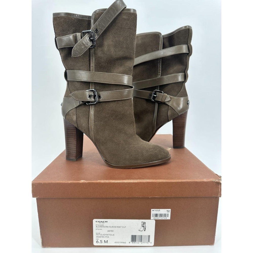 COACH ALEXANDRA SUEDE/MAT CLF A8780 COLOR FATIGUE/FATIGUE 34A8780-FFA Size 6.5 - Picture 1 of 14
